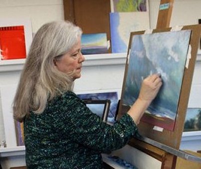regina painting at studio